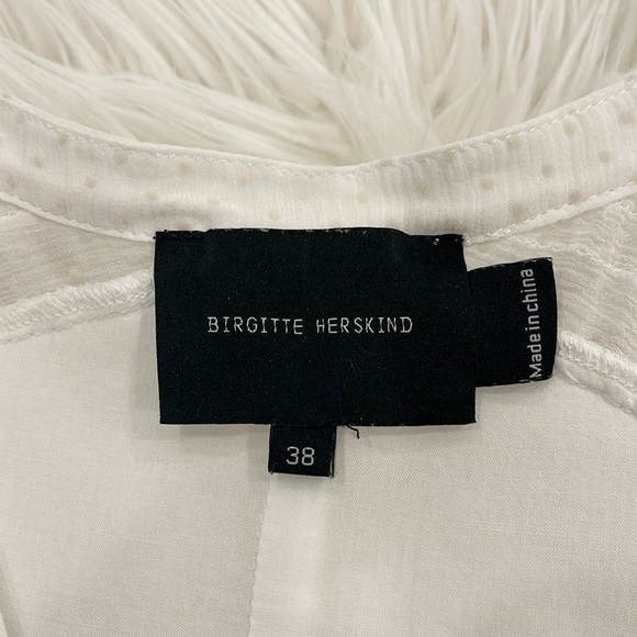 Birgitte Herskind Silk Caisa Swiss Dot Short Sleeve Blouse - Picture 10 of 16